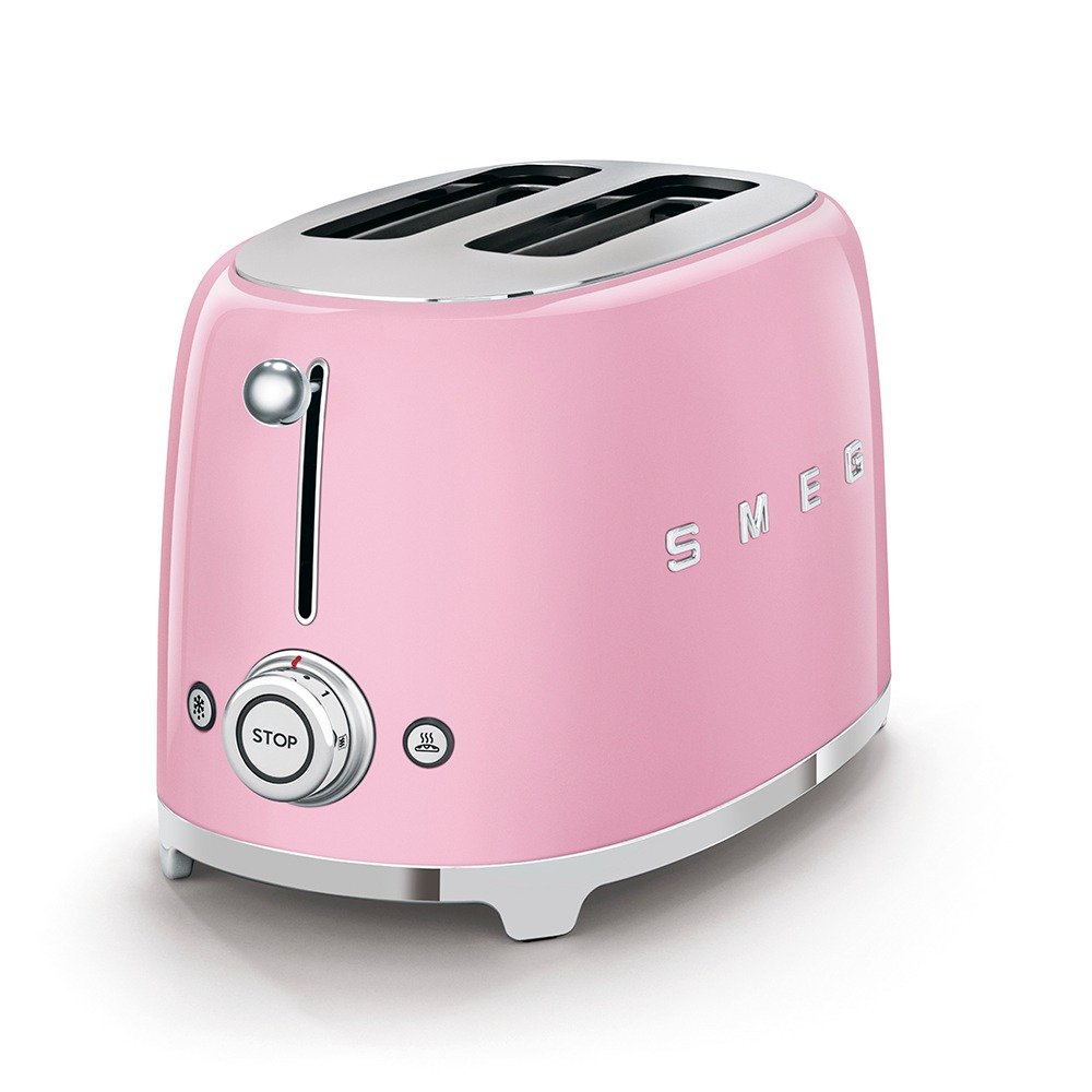 SMEG TSF01PKUS Retro Style Electric Toaster – 2 Slices – Pink Color