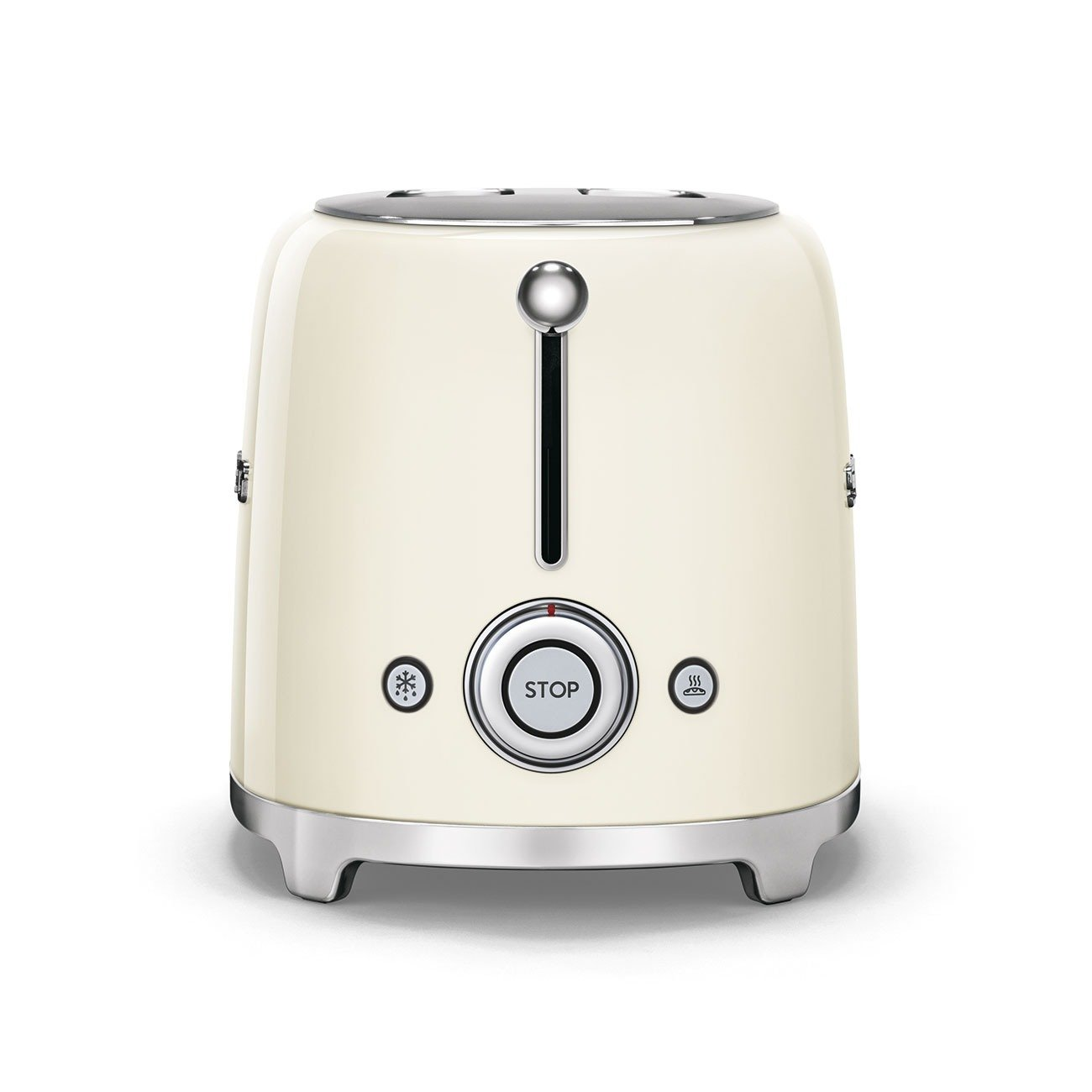 SMEG TSF01CRUS Retro 2-Slice Toaster with 6 Browning Levels and Defrost, Warm and Bagel Functions – Cream Color