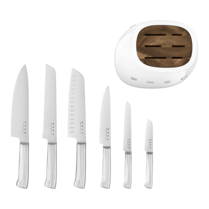 SMEG Knife Set, 6 Pieces, Retro Style White