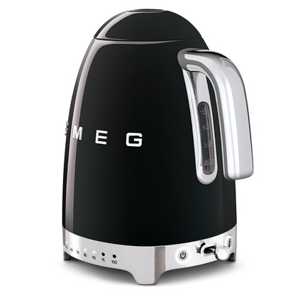 SMEG KLF04BLEU electric kettle with variable temperature control – black color