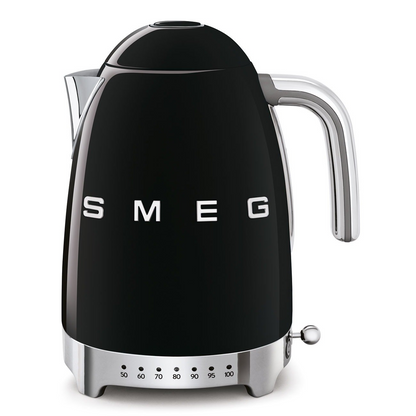 SMEG KLF04BLEU electric kettle with variable temperature control – black color