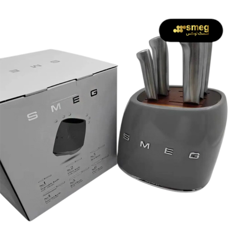 SMEG Knife Set, 6 Pieces, Retro Style Gray