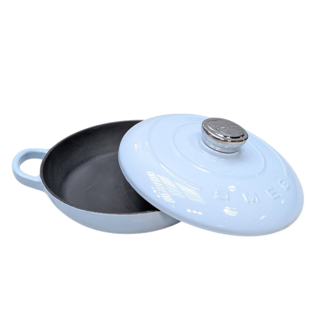 SMEG Cast Iron Pot Diameter 26 cm Braiser – Blue Color