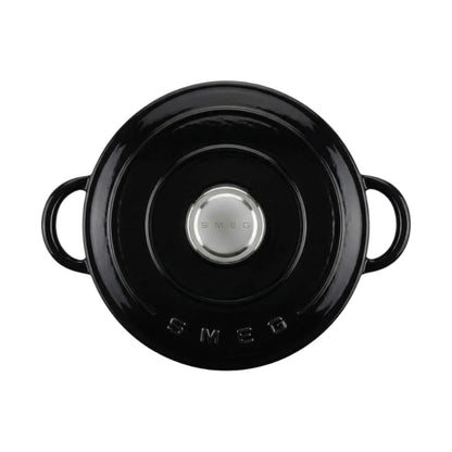 סיר ברזל יצוק של SMEG בנפח 4.2 ליטר עם ציפוי אמייל ומכסה - שחור