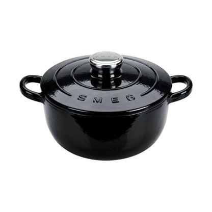 סיר ברזל יצוק של SMEG בנפח 4.2 ליטר עם ציפוי אמייל ומכסה - שחור