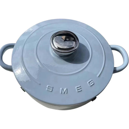 סיר ברזל יצוק של SMEG בנפח 4.2 ליטר עם ציפוי אמייל ומכסה - כחול