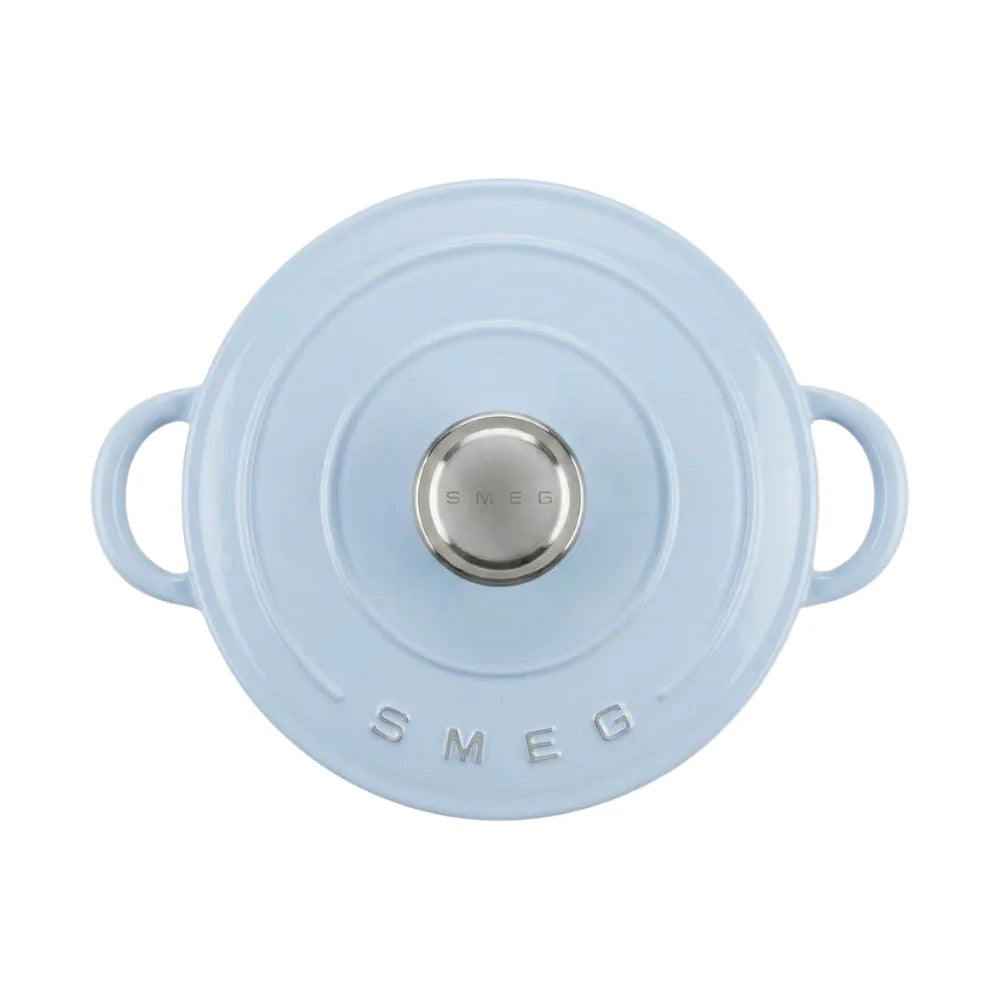 סיר ברזל יצוק של SMEG בנפח 4.2 ליטר עם ציפוי אמייל ומכסה - כחול