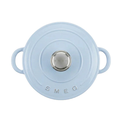 סיר ברזל יצוק של SMEG בנפח 4.2 ליטר עם ציפוי אמייל ומכסה - כחול