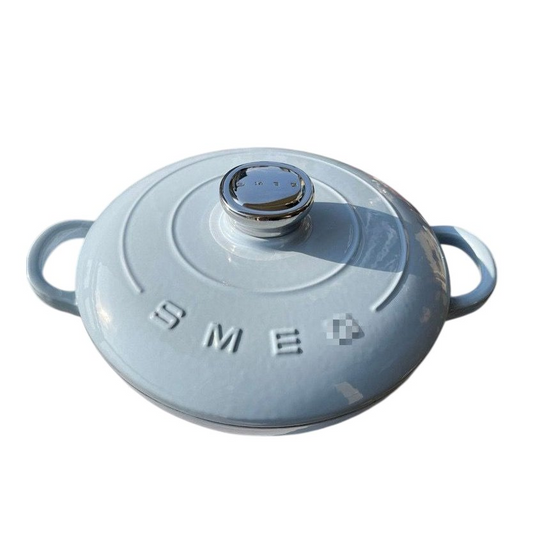 SMEG Cast Iron Pot Diameter 26 cm Braiser – Blue Color