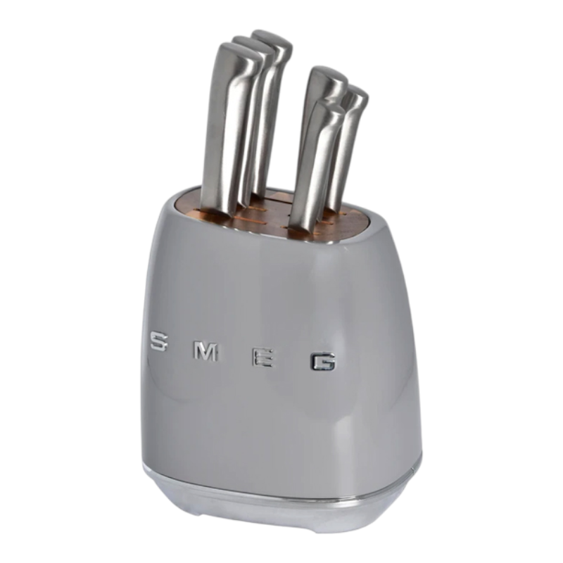 SMEG Knife Set, 6 Pieces, Retro Style Gray
