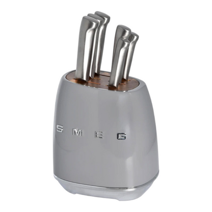 SMEG Knife Set, 6 Pieces, Retro Style Gray