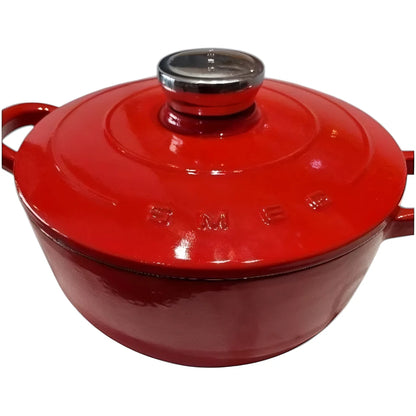 סיר ברזל יצוק של SMEG בנפח 4.2 ליטר עם ציפוי אמייל ומכסה - אדום