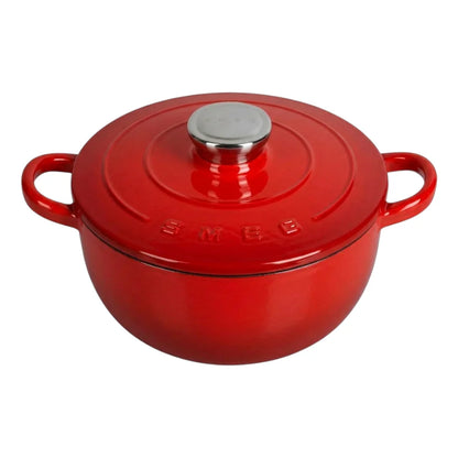 סיר ברזל יצוק של SMEG בנפח 4.2 ליטר עם ציפוי אמייל ומכסה - אדום