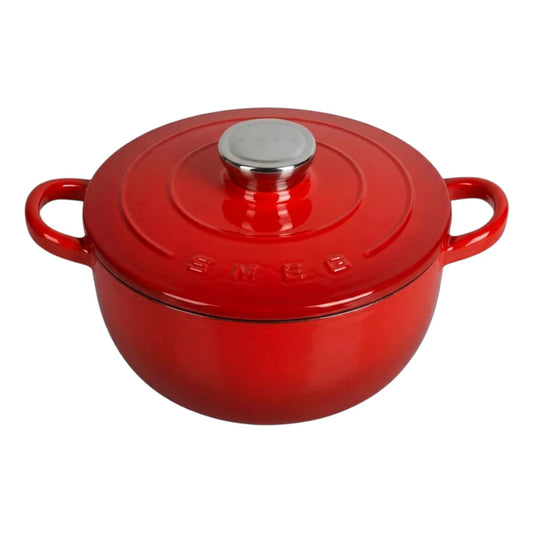 סיר ברזל יצוק של SMEG בנפח 4.2 ליטר עם ציפוי אמייל ומכסה - אדום