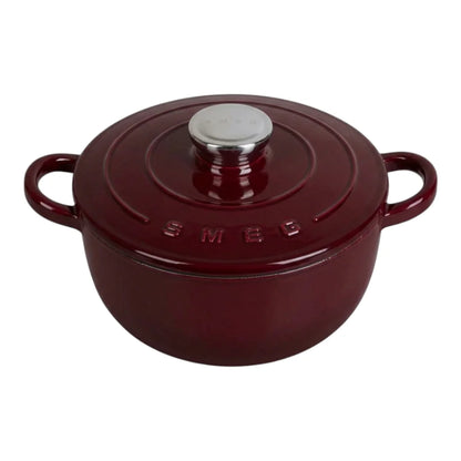 סיר ברזל יצוק של SMEG בנפח 4.2 ליטר עם ציפוי אמייל ומכסה - יין