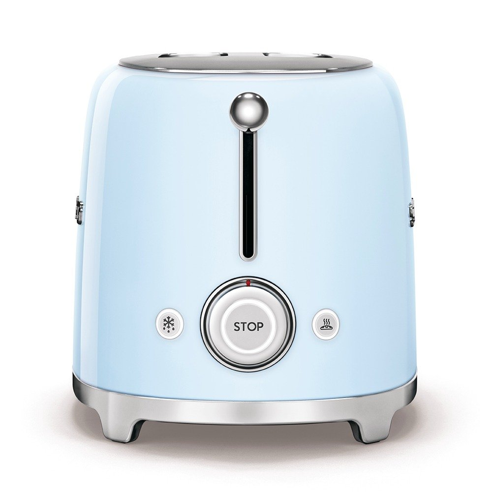 SMEG TSF01PBUS electric toaster with 2 slots and defrost and reheat functions - pastel blue retro color