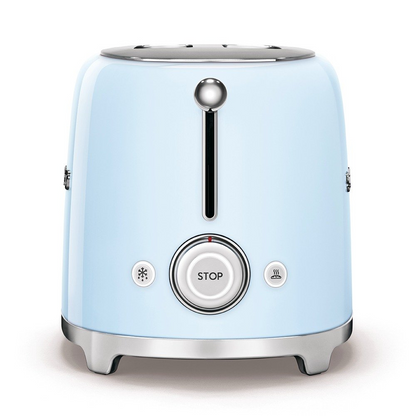 SMEG TSF01PBUS electric toaster with 2 slots and defrost and reheat functions - pastel blue retro color
