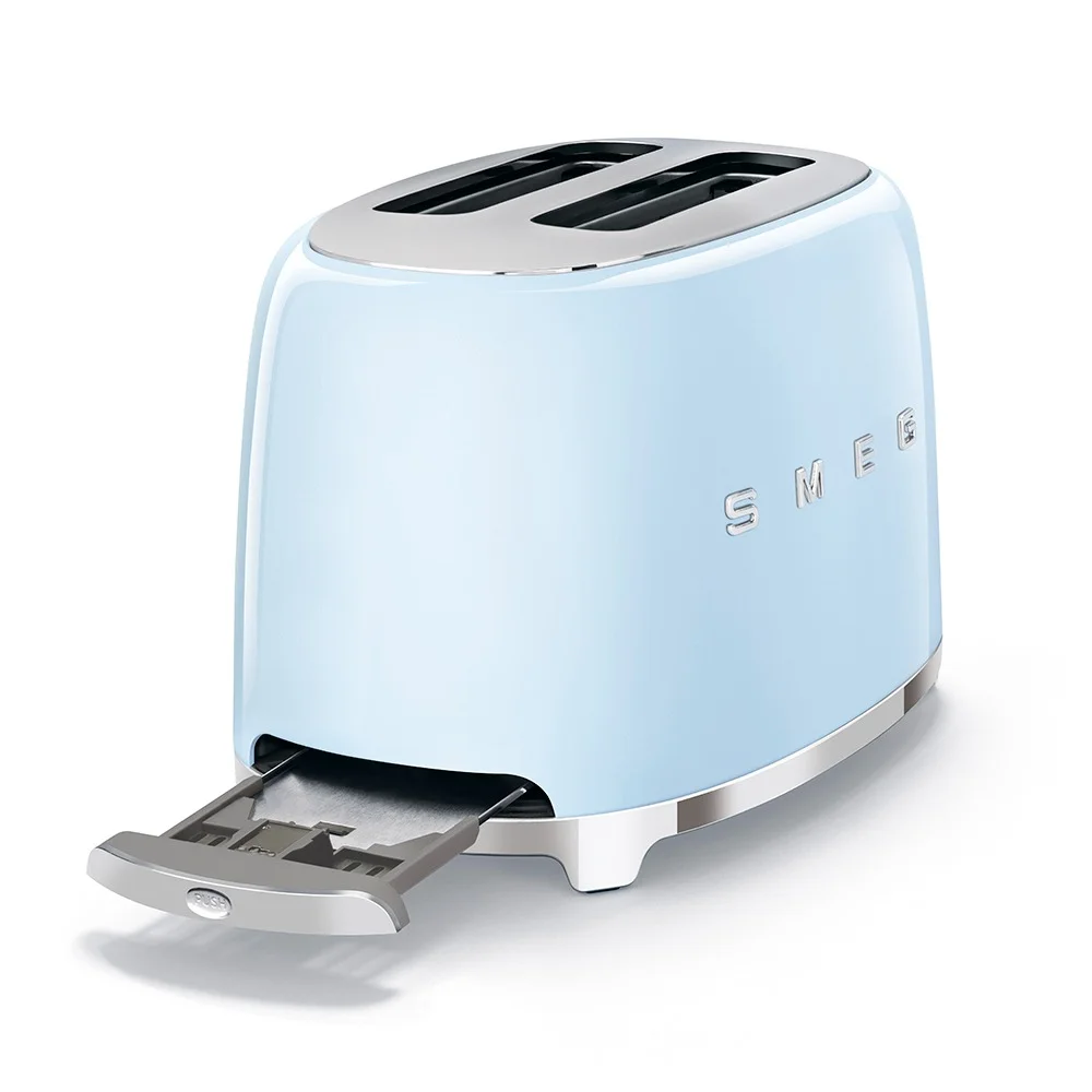 SMEG TSF01PBUS & KLF04PBEU Pastel Blue Electric Toaster and Kettle – Retro Set