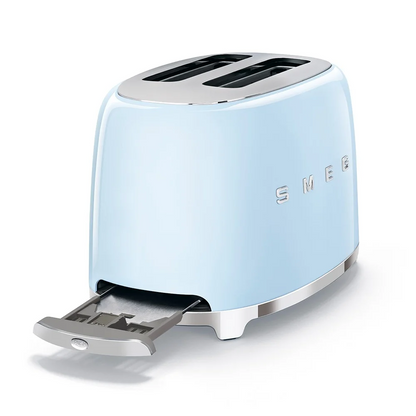 SMEG TSF01PBUS & KLF04PBEU Pastel Blue Electric Toaster and Kettle – Retro Set