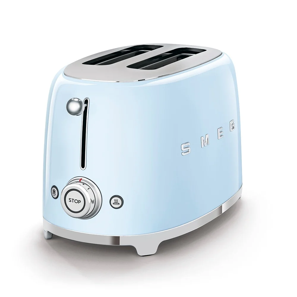 SMEG TSF01PBUS & KLF04PBEU Pastel Blue Electric Toaster and Kettle – Retro Set